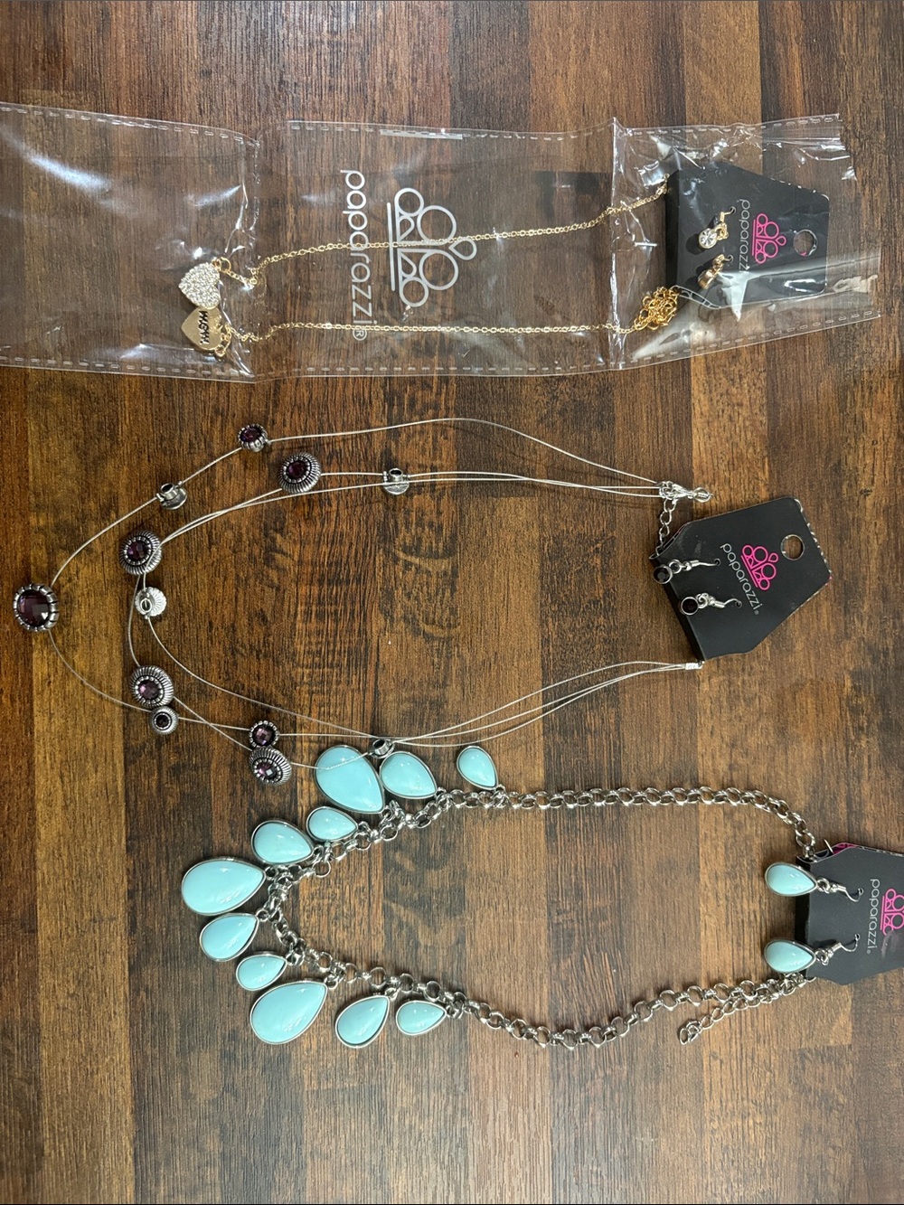 paparazzi Aqua Teardrop Layered Statement Necklace Set